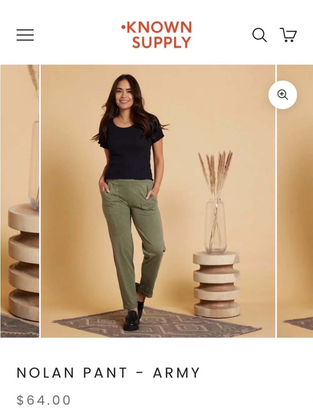 Known Supply Nolan Pant in Army Green - Picture 1 of 5
